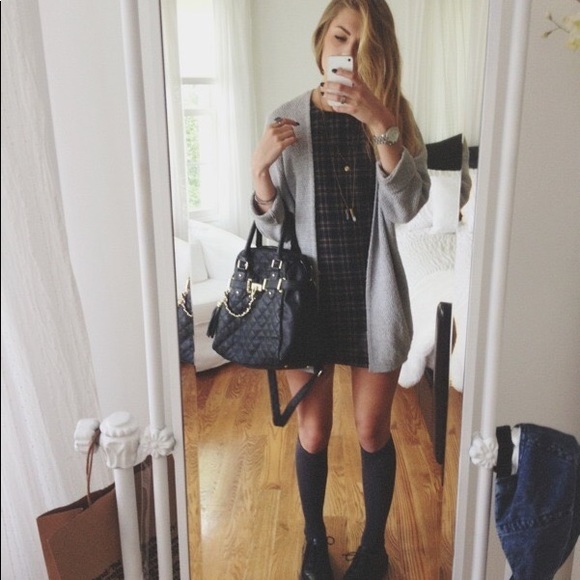 Brandy Melville Dresses & Skirts - Plaid Bodycon Mini Dress